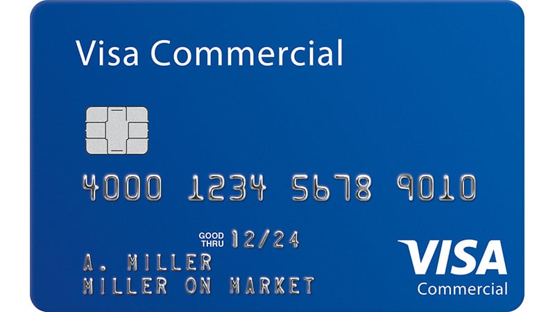 A Visa commercial credit card designed as a small businesses payment solution.